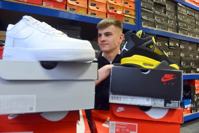Young entrepreneur Elliott Usher, 16, has created his own trainer trading company called The Sole Guyy.