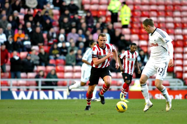 Action from that very first game that Karl saw - Sunderland taking on Swansea in 2012.