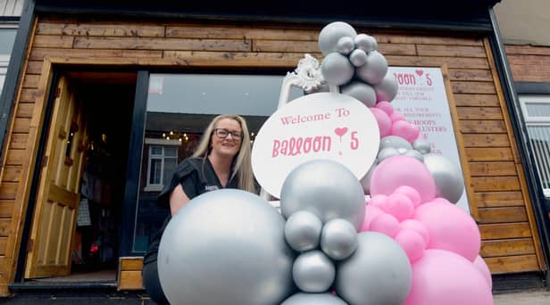 Balloon 5 owner Sarah Cruddas opens her new shop in Castletown.