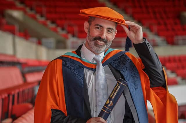 Dr Andrew Singleton returned to the University of Sunderland in 2017 to receive an Honorary Doctorate of Science.