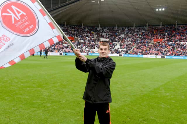 Autistic youngsters were flag bearers at the Stadium of Light.