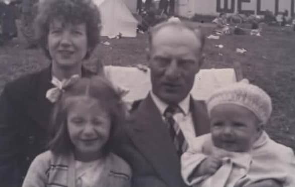 Ellender and her husband with two of her children on a day out at Seaburn in the 1950s.
