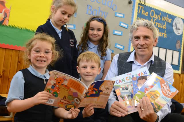 Author Richard O'Neill joined children at the school.
