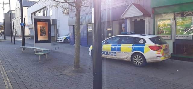 Police outside Bar Bloo after the attack.