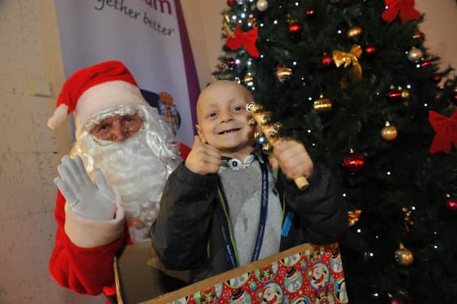 Bradley switching on the Christmas tree at Durham County Hall 7 years ago.