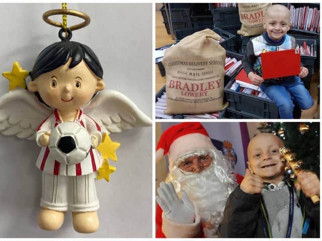 Bradley Lowery and the Christmas angel in his memory.