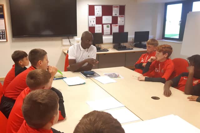 Gary Bennett chatted with the youngsters about a range of topics, including the Windrush generation his parents were part of.