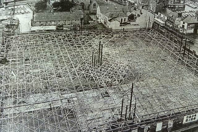 The Crowtree roof under construction in 1975.