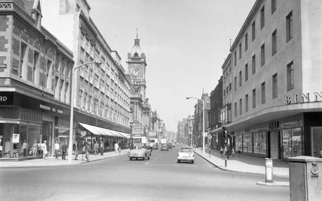 Binns and the Town Hall beyond it in 1962.