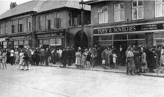 Queues outside Notarianni's.