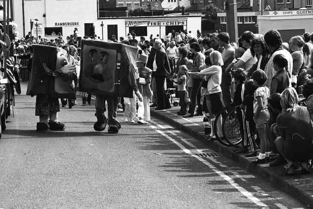 Sunderland Carnival in August 1981 with Notarianni's in the background.