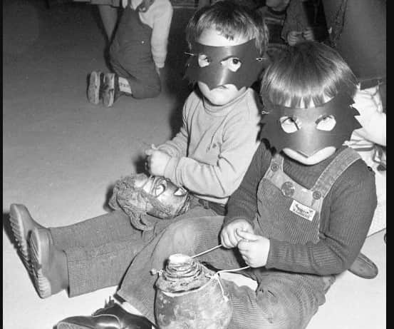 Turnip lanterns on show at a party in Sunderland in 1983.
