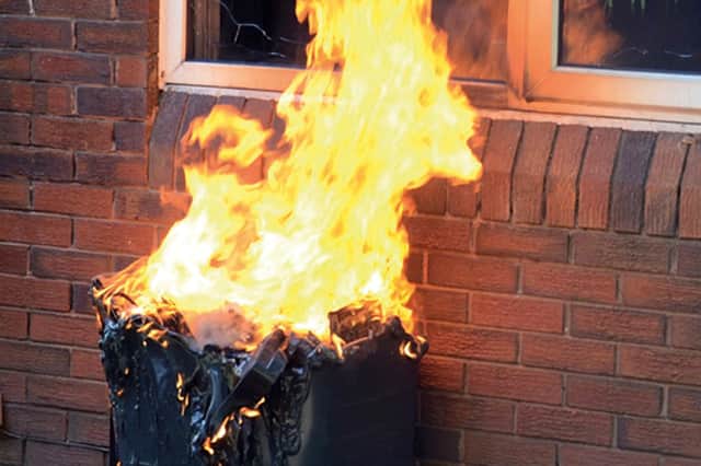 Wheelie bin fires can potentially spread to homes.
