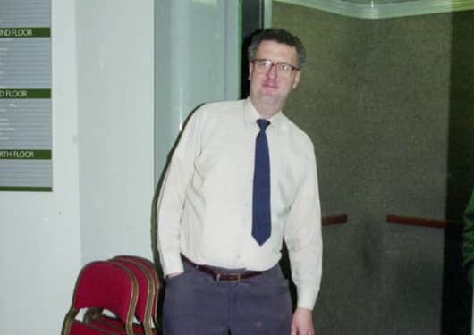 Tommy Johnson spent 24 years going up and down from basement to fourth floor in the lifts at Binns.
Here he is in 1993.
