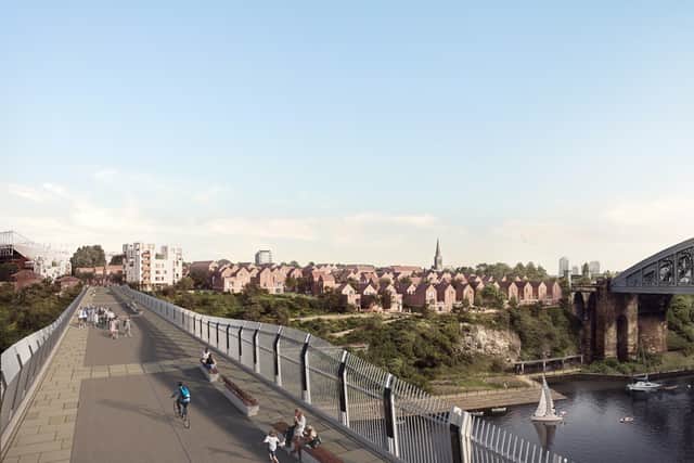 How the new footbridge over the River Wear will look.