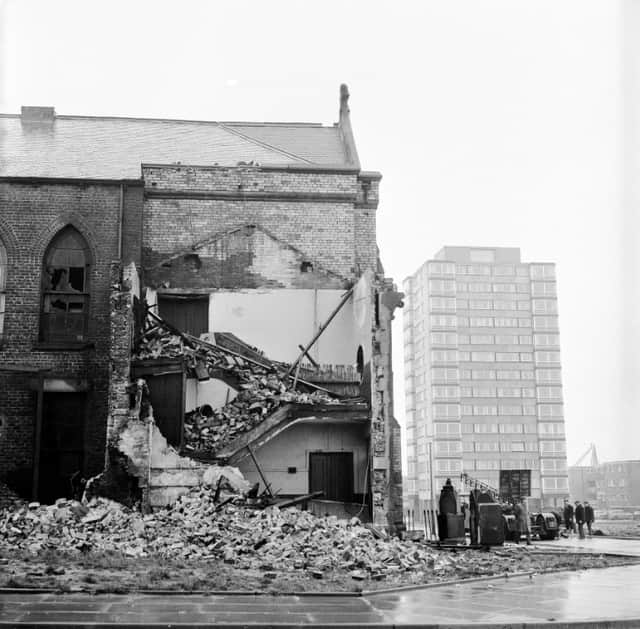 Gale damage in Monkwearmouth in 1968.