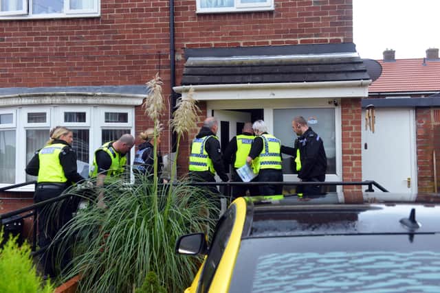 Officers raid an address this morning