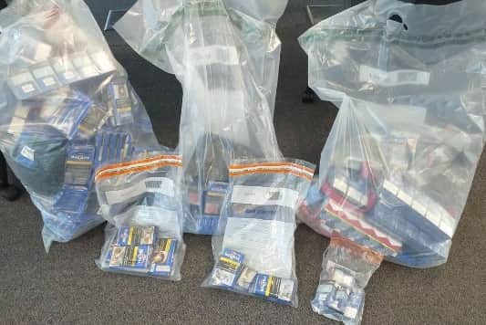 Counterfeit cigarettes and hand rolling tobacco seized from Amanda Alderson