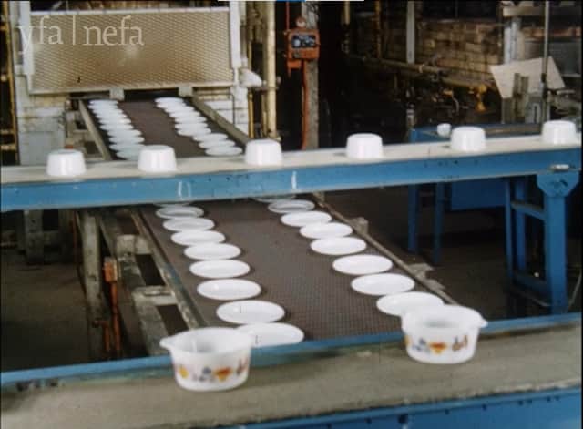 Pyrex on the production line.