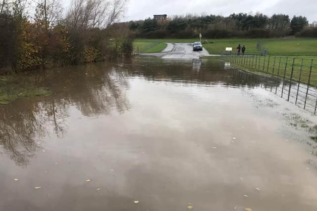 Land Rover gets stuck in the mud after heavy rain hits Sunderland