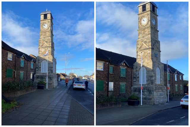 The clock in the Easington Lane memorial has been repaired