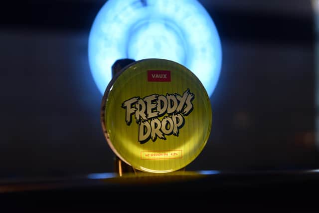 Freddys Drop session IPA by Sunderland-based Vaux Brewery