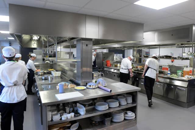 Catering students gain experience in the well-equipped kitchen