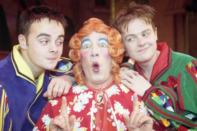 Ant and Dec in Snow White, at the Sunderland Empire.
They are pictured with Dame Dolly, Peter Thorne.