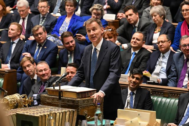 Chancellor of the Exchequer Jeremy Hunt delivering his autumn statement in the House of Commons. 