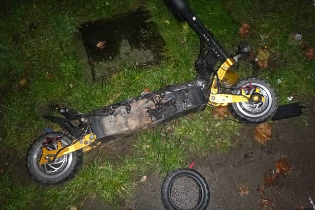 Picture issued by TWFRS after the e-scooter fire.