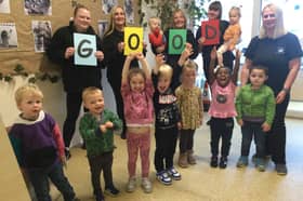 Staff and children at Little Learners Nursery celebrate good Ofsted judgement.