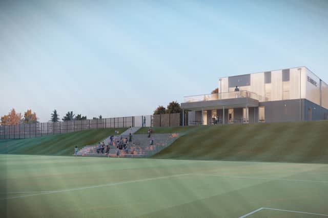 A CGI image released to show how the new Beamish Football Centre will look.