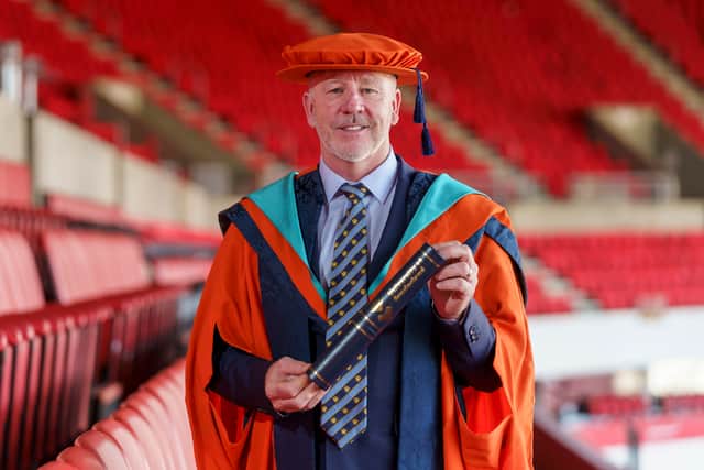Kevin Ball pictured following the University of Sunderland's graduation ceremony at the Stadium of Light. Picture: DAVID WOOD
