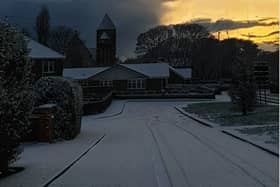 Linda Bell sent in this picture of snowy Ryhope at sun-up this morning.