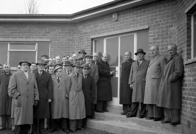 The new Silksworth C.W. football pavillion, officially opened by County Councillor Edward Pearson, Chairman of Silksworth Miners Welfare Committee.
