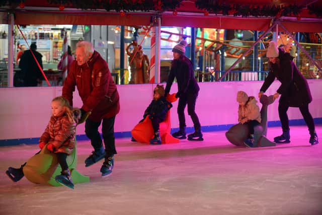 The ice rink has become a popular attraction