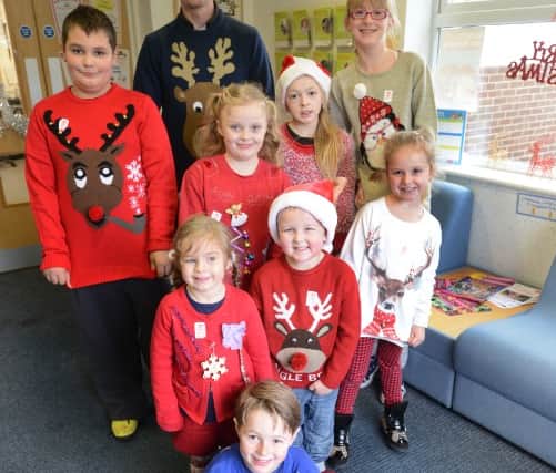 Staff and students at Dame Dorothy, Sunderland in their Christmas jumpers.
