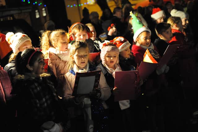 Festive hats and lots of fun for these children in Ryhope in 2015.