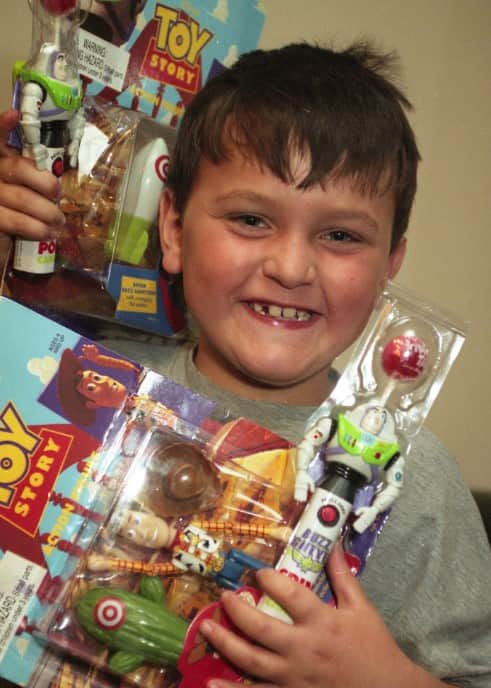 Generous Adnam Krzalic who gave away his prized collection of Toy Story figures after hearing their was a shortage.