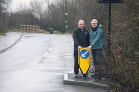 Residents Ian Dixon and Ian Crowe say current traffic calming measures on Redburn Row are not having the desired effect.