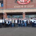 Walkers getting ready to set off from the Stadium of Light.