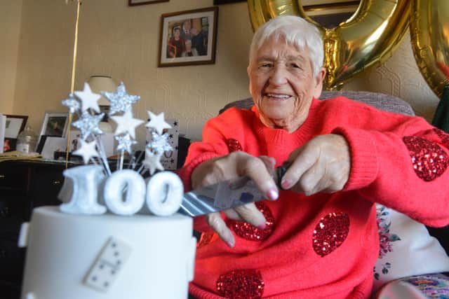 Mary Douthwaite turned 100 in style with her close-knit family