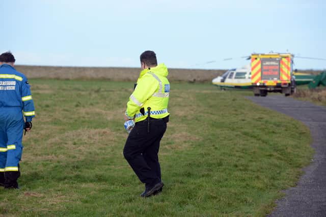 Rescue teams attend Whitburn clifftops after an altercation.