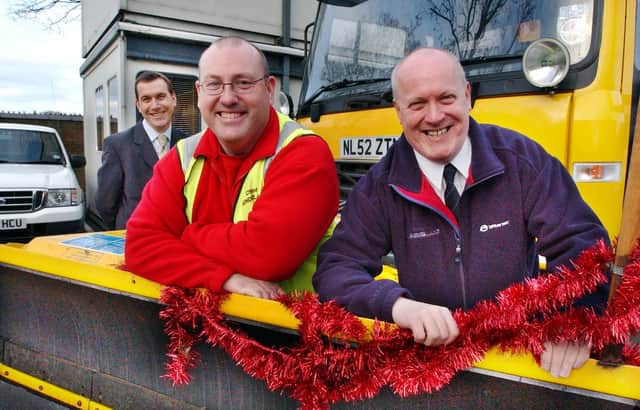 Brian Taylor, Andy McLeod and Ian Richardson were ready for a Christmas Day shift on the roads in 2003.