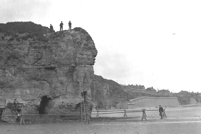 Holey Rock, also known as Elephant Rock, being demolished in 1936 / 1937 as photographed by Sunderland Echo photographers of the day.