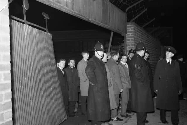 A scene from the night of Sunderland's FA Cup 6th round tie with Manchester United in 1964.