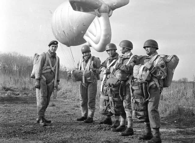 A parachute training course for TA members of the 17th Battalion of the Parachute Regiment.
It was held at Sunderland Airport in 1966.