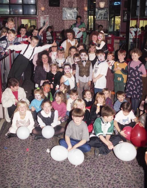 Party time for these Chipper Club members in Chambers nightclub at Christmas 1990.