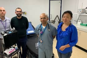 Dr Shalabh Srivastava, third from the left, with three of the students who have set out on the country’s first Interventional Nephrology PGCert course. Submitted picture.