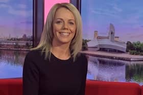Detective Constable Natalie Horner, who was awarded the KPM in the New Year’s Honours List, pictured on the BBC Breakfast sofa during an interview earlier this year about Durham Constabulary’s mobile phone safety campaign. Submitted picture